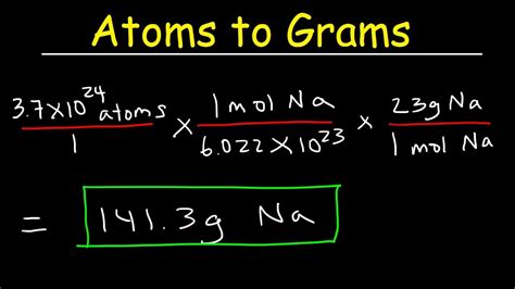 how do you convert from grams to atoms|More.